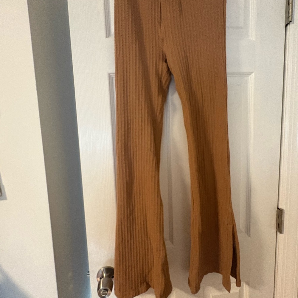 PINK Victoria's Secret Tan Ribbed Pants